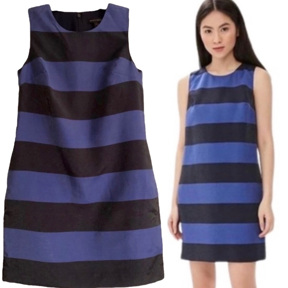 Banana Republic Blue Black lined Dress size 2P
